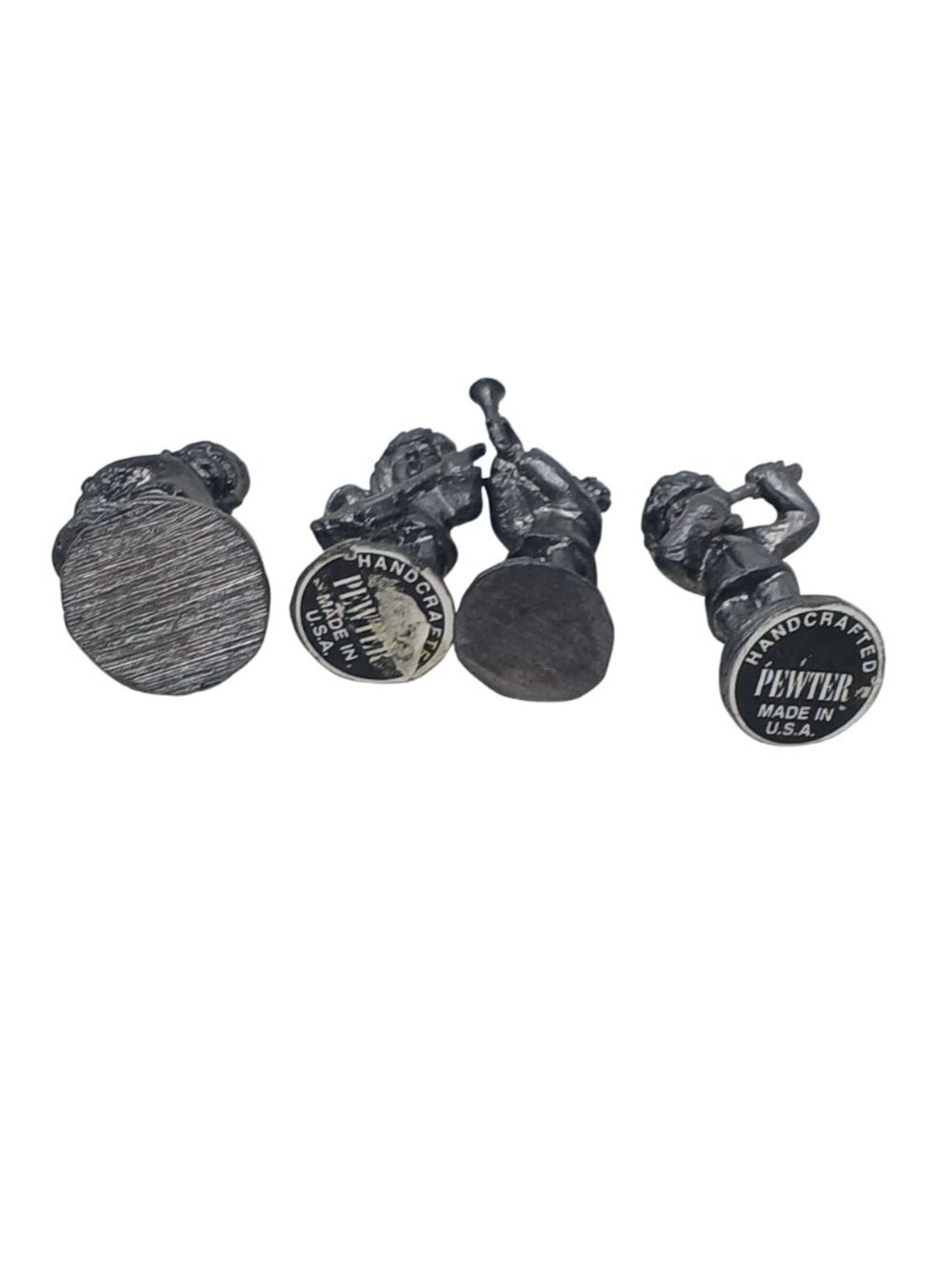 4 Michael Ricker Pewter Handcrafted Figurines Children Playing Instruments #J6 - Picture 3 of 9